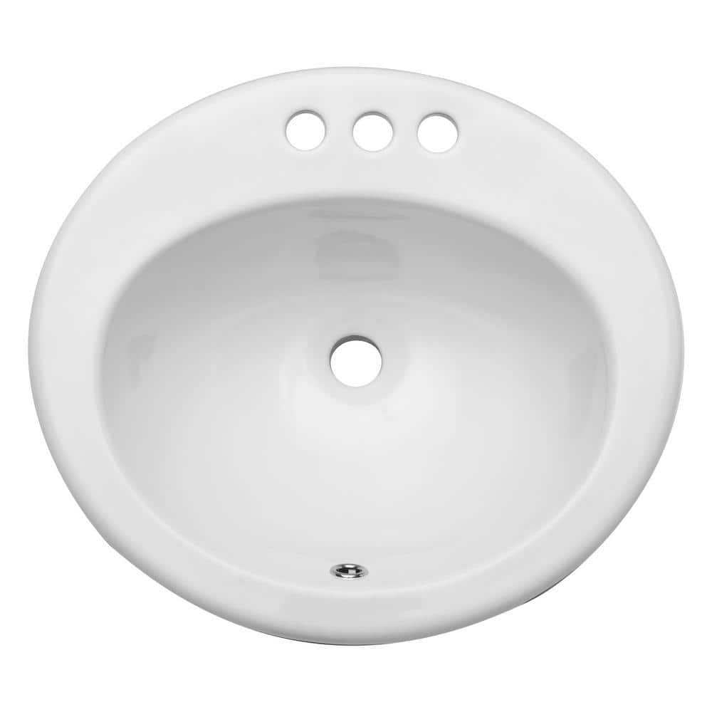 Sarlai 20 in. Oval Bathroom Sink in White Ceramic with 3-Faucet Hole (1)