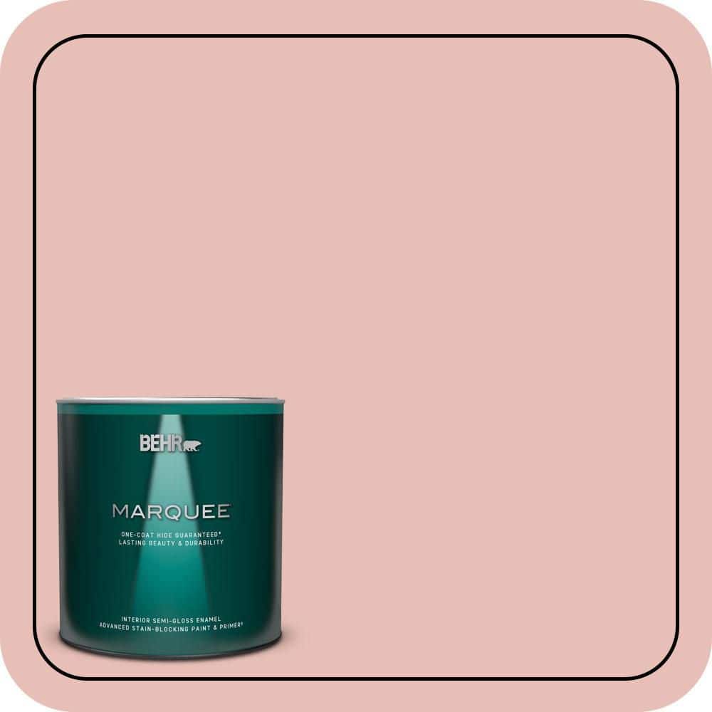 BEHR MARQUEE 1 qt. #T18-01 Positively Pink Semi-Gloss Enamel Interior Paint & Primer