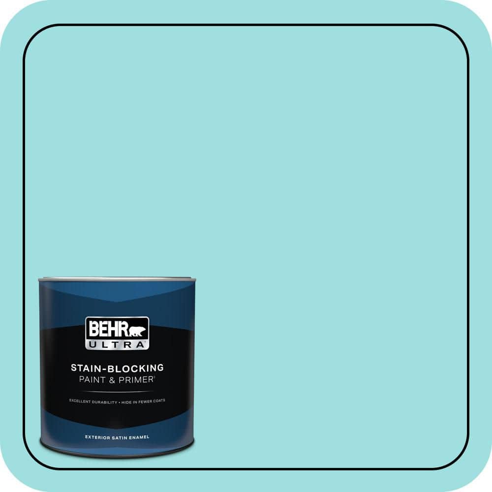 BEHR ULTRA 1 qt. #P460-2 Tropical Waterfall Satin Enamel Exterior Paint & Primer