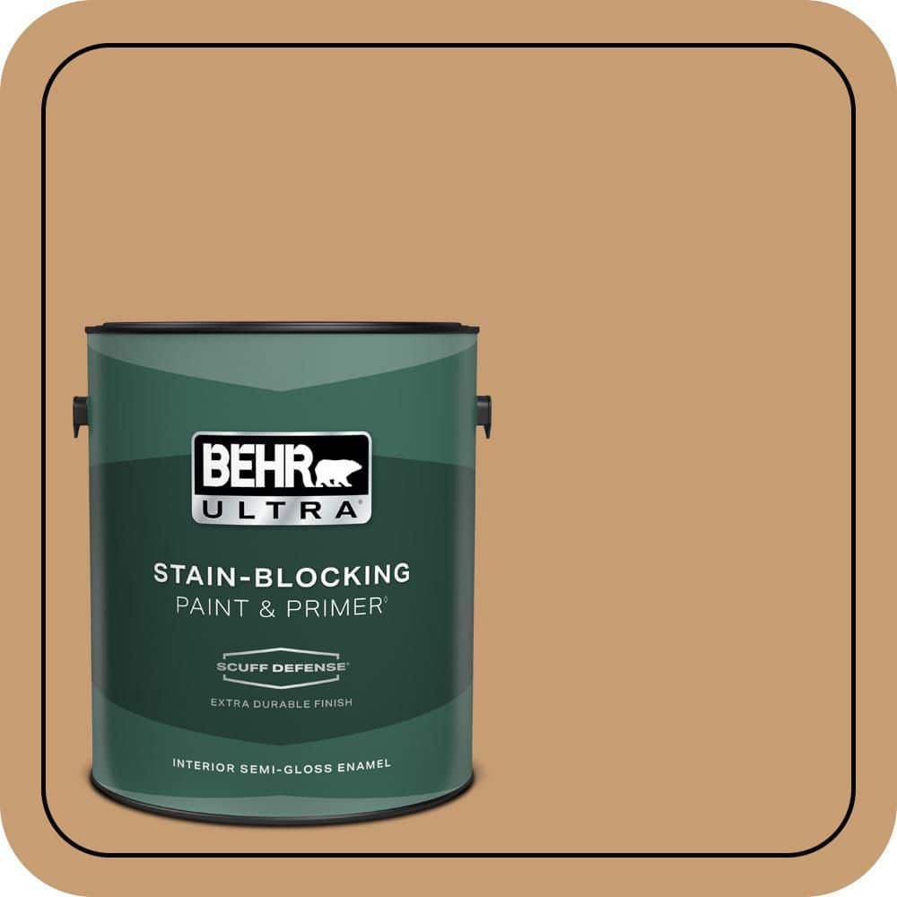 BEHR ULTRA 1 gal. #S270-5 Gingersnap Extra Durable Semi-Gloss Enamel Interior Paint & Primer