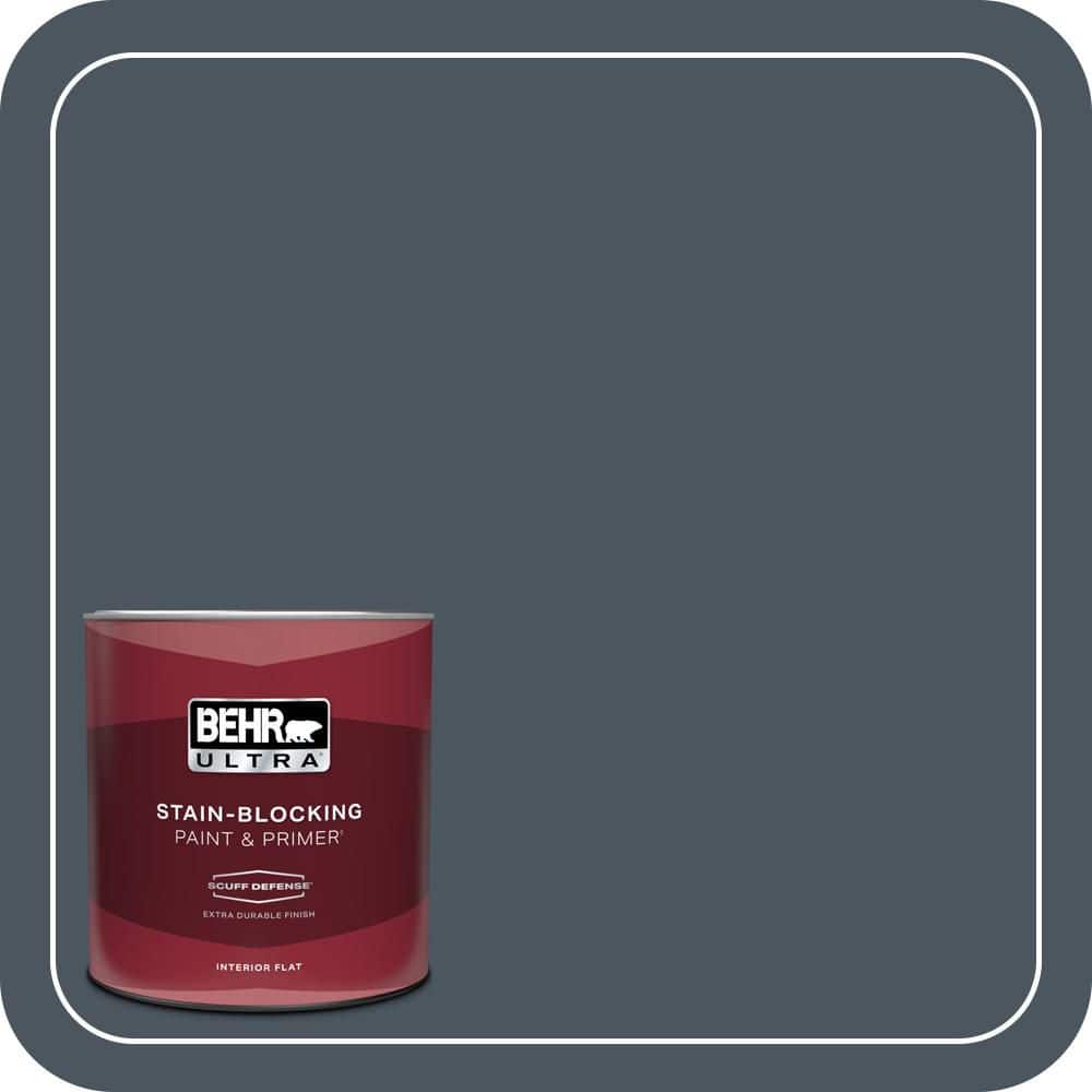 BEHR ULTRA 1 qt. #N480-7 Midnight Blue Extra Durable Flat Interior Paint & Primer (1)