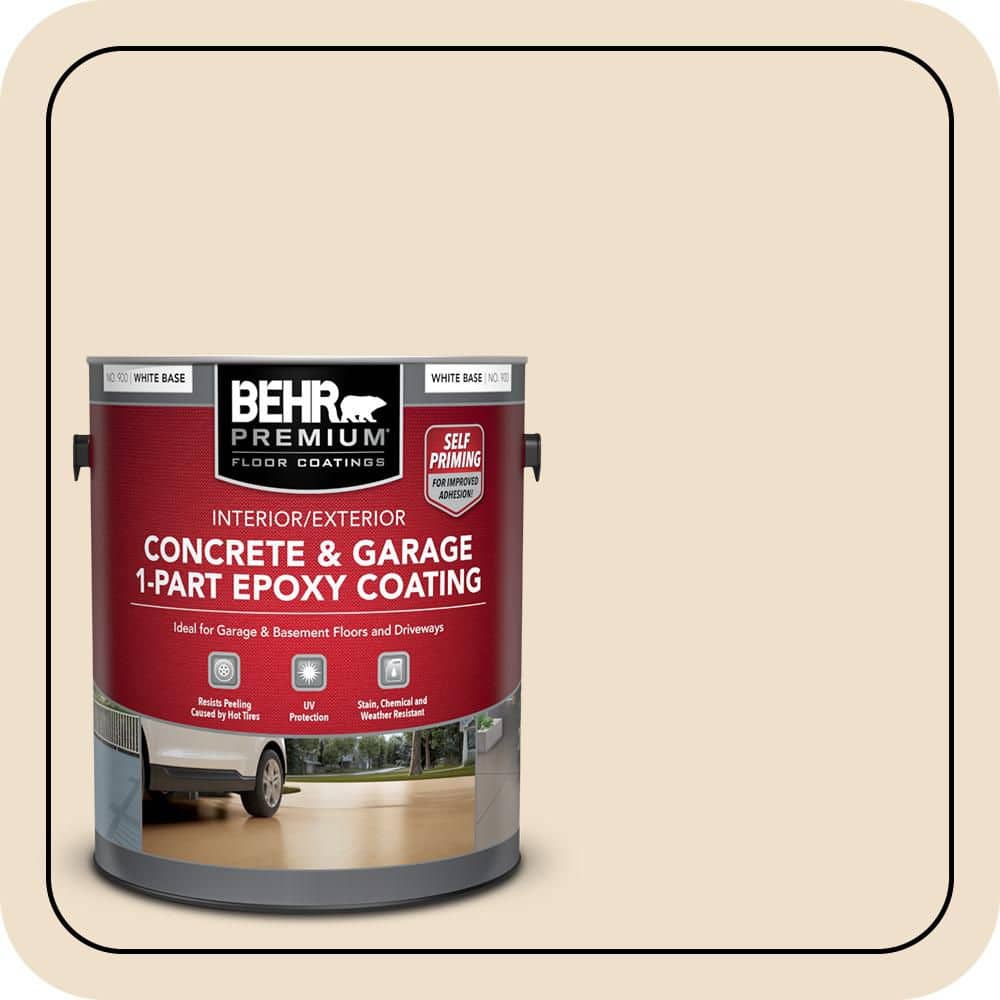 BEHR PREMIUM 1 gal. #N280-1 Scroll Self-Priming 1-Part Epoxy Satin Interior/Exterior Concrete and Garage Floor Paint