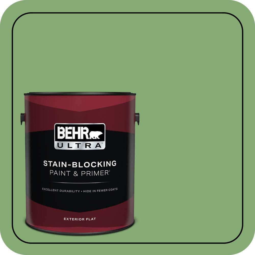 BEHR ULTRA 1 gal. #440D-5 Pesto Flat Exterior Paint & Primer
