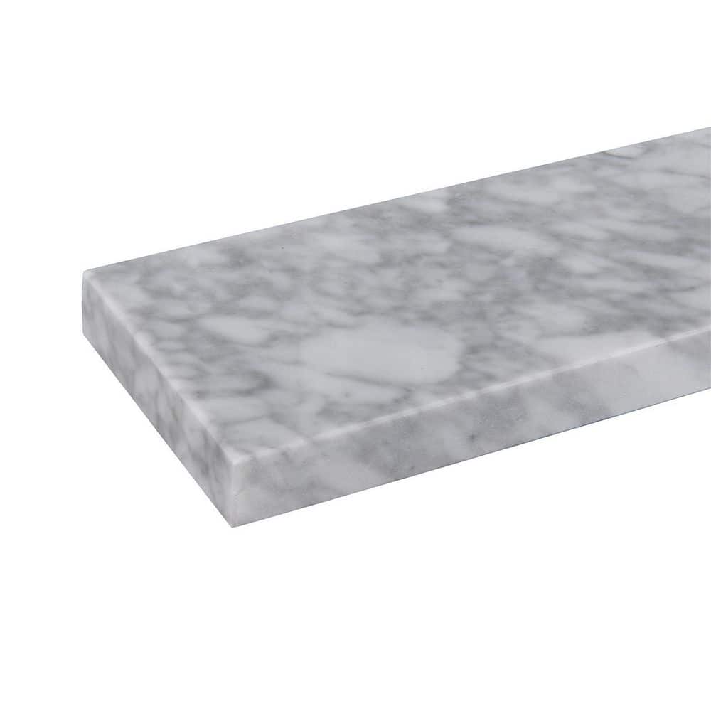 LANDOLT 60 in. W Cultured Marble Vanity Backsplash in Carrara White (2)
