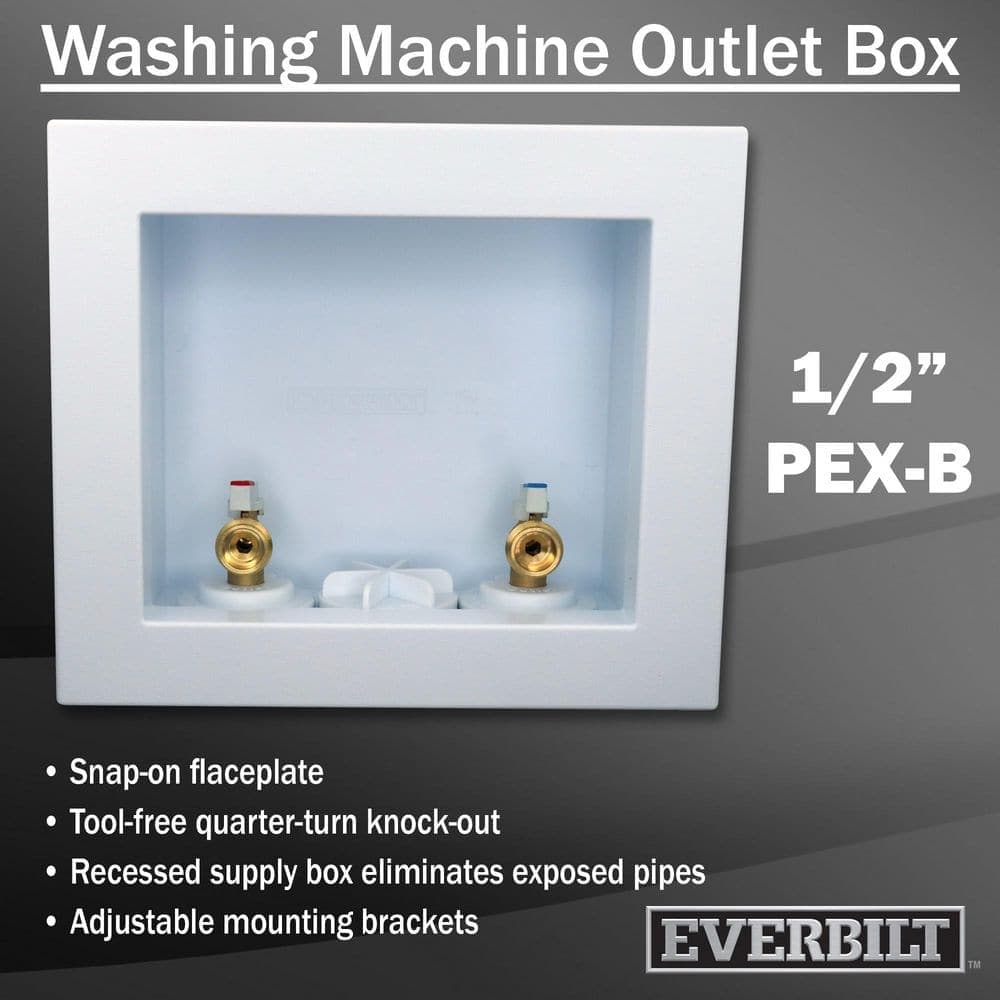 Everbilt 1/2 in. Brass PEX-B Barb x 3/4 in. Male Hose Thread Washing Machine Outlet Box (2)