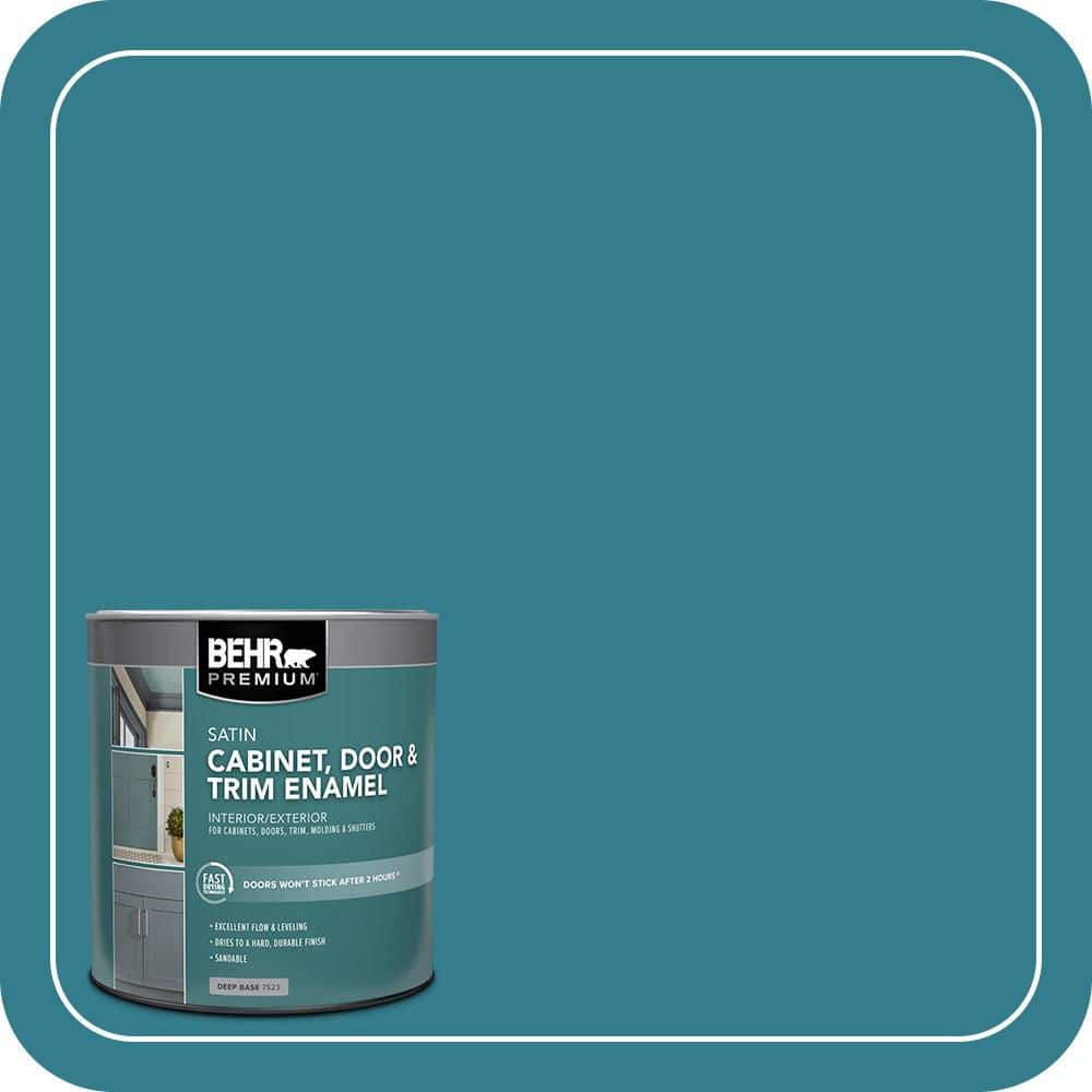 BEHR PREMIUM 1 qt. #HDC-CL-27 Calypso Blue Satin Enamel Interior/Exterior Cabinet, Door & Trim Paint (1)