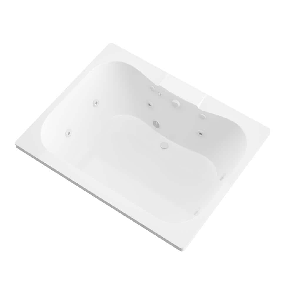 Universal Tubs Rhode Series 59 in. x 41 in. Rectangular Whirlpool Bathtub with Center Drain and V-Style Back Jets in Glossy White (1)