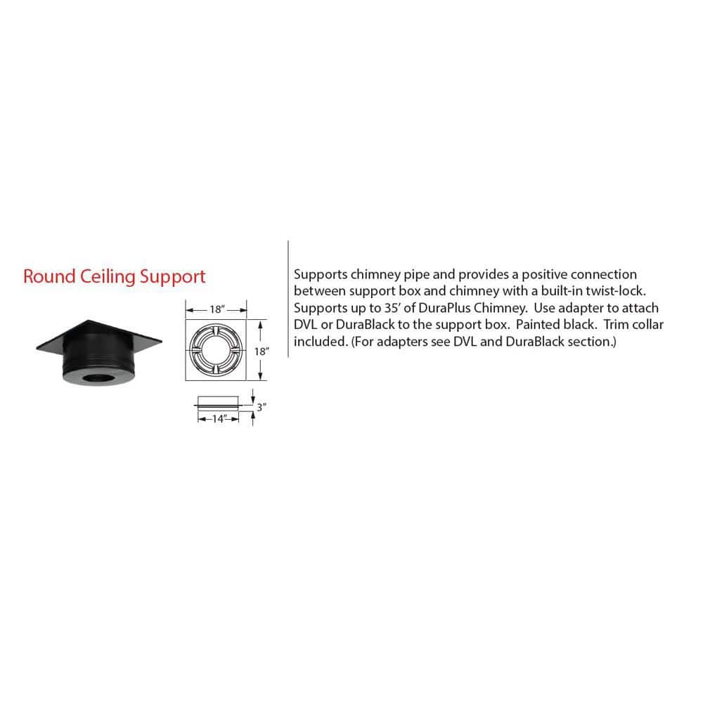 DuraVent DuraPlus All-Fuel Chimney 6in. Diameter Round Ceiling Support (2)