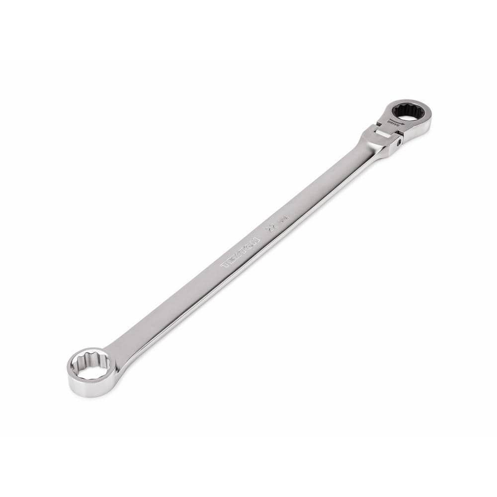 TEKTON 22 mm Long Fixed/Flex Head 12-Point Ratcheting Box End Wrench