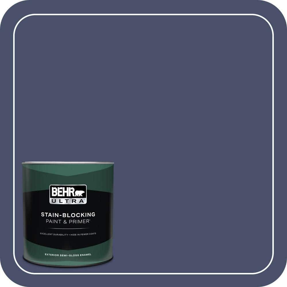 BEHR ULTRA 1 qt. #M530-7 Elegant Navy Semi-Gloss Enamel Exterior Paint & Primer
