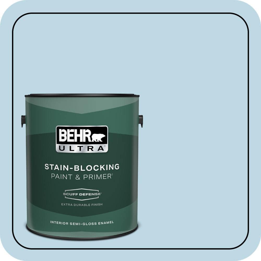 BEHR ULTRA 1 gal. #M500-1 Tinted Ice Extra Durable Semi-Gloss Enamel Interior Paint & Primer