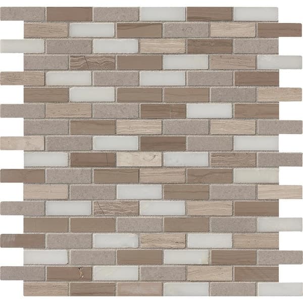 MSI Arctic Storm 12 in. x 12 in. x 0.38 in. Honed Marble Mesh-Mounted Mosaic Floor and Wall Tile (0.98 sq. ft./Each) (2)