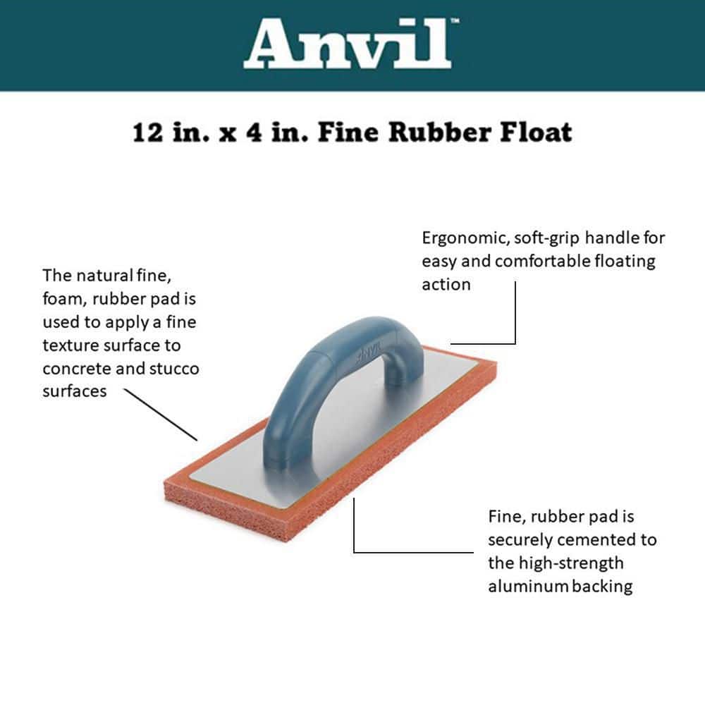 Anvil 12 in. x 4 in. Fine Rubber Float (4)
