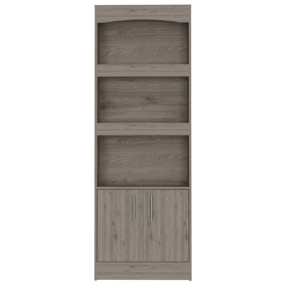 Tahanbath 24.90 in. W x 10.40 in. D x 71.10 in. H Gray Particle Board Freestanding Linen Cabinet with 3 Shelves in Light Gray (1)