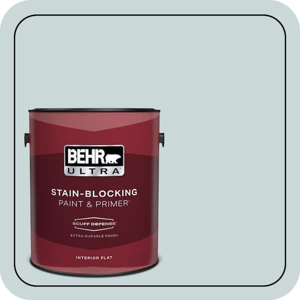 BEHR ULTRA 1 gal. #PPU13-16 Offshore Mist Extra Durable Flat Interior Paint & Primer (2)