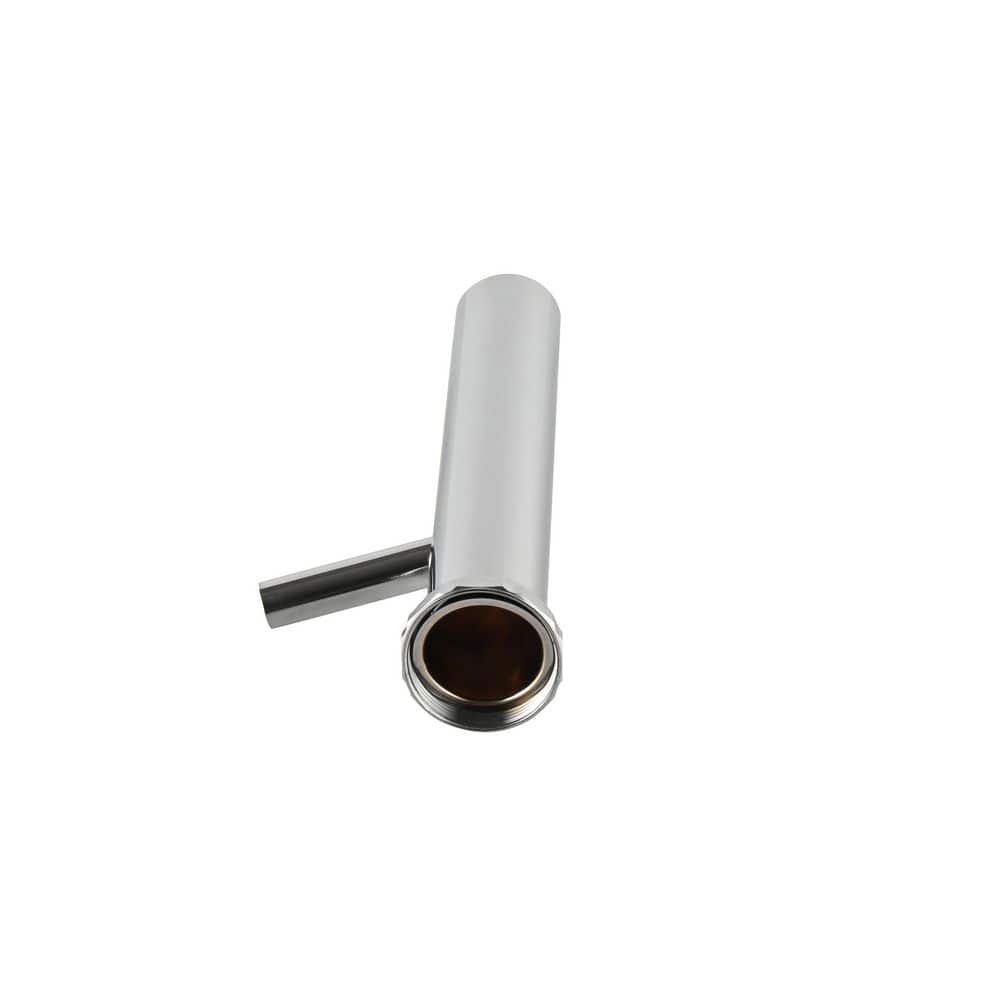 Everbilt 1-1/2in. x 8in. 24-Gauge Chrome-Plated Brass Slip-Joint Sink Drain Tailpiece Extension Tube with Hi-Line Branch-DB (4)