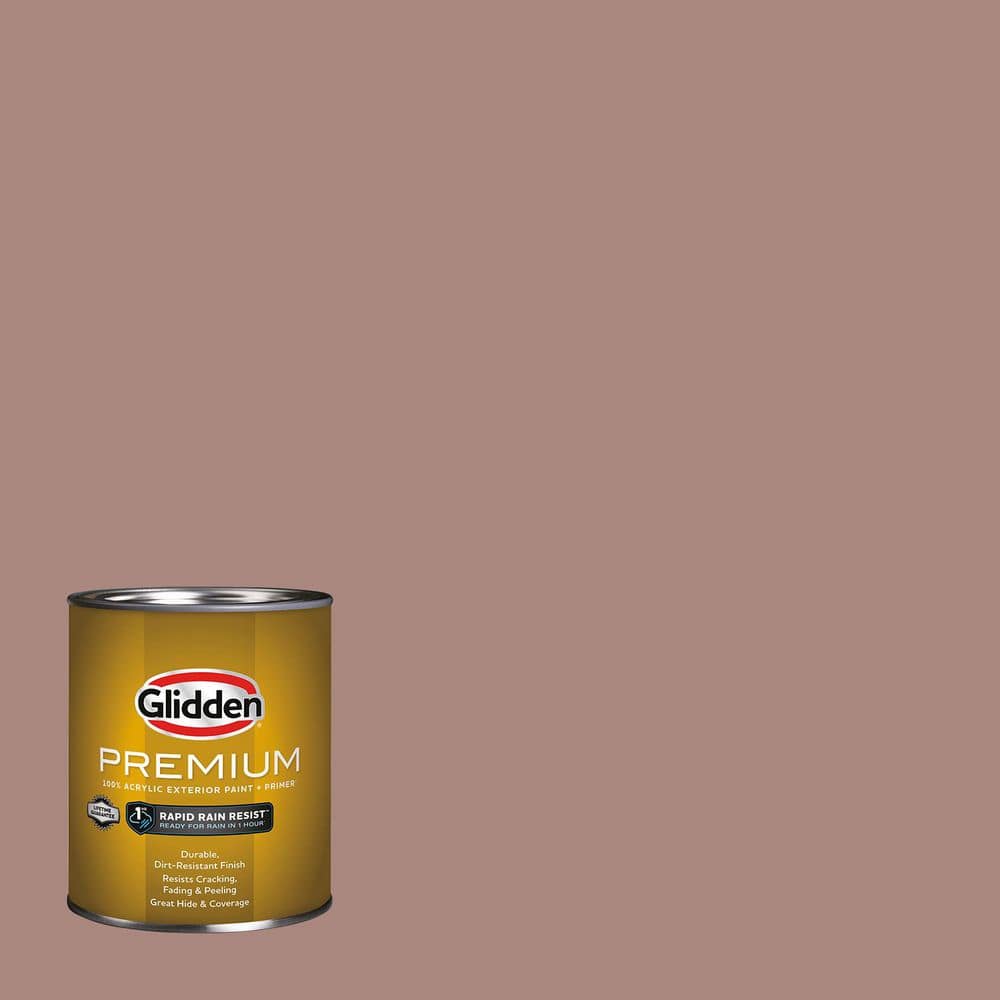 Glidden Premium 1 qt. PPG1060-5 Bedford Brown Satin Exterior Latex Paint