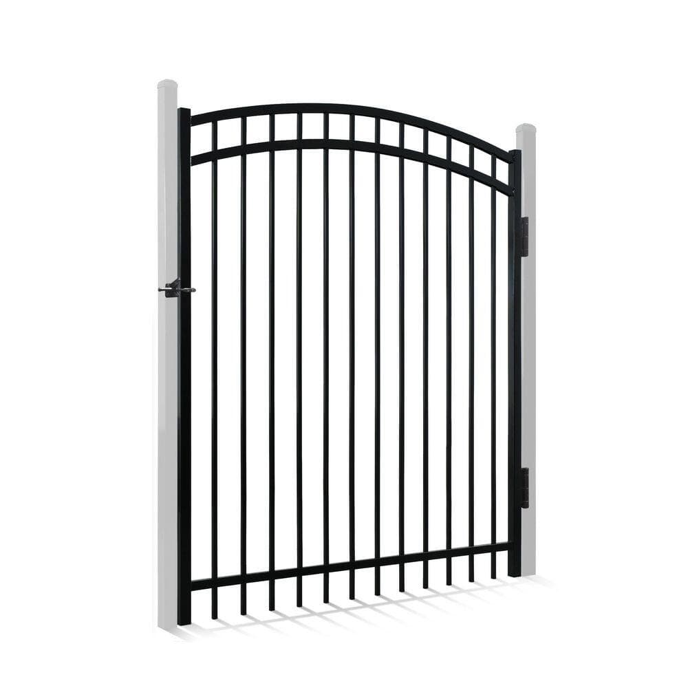 Fencer Wire Anti-Rust 5 ft. x 6 ft. Black Steel Arched Fence Gate (1)