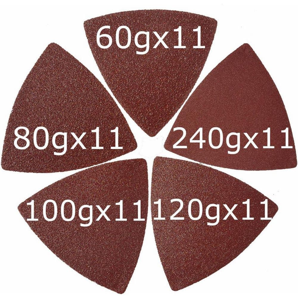 Unbranded 3-1/8 Inch Aluminium Oxide Sanding Pads with Assorted Grits for Triangle Oscillating Multi Tool (55-Pack) (3)