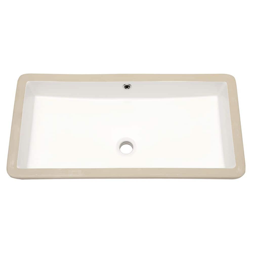 LIVACA 28 in. x 14 in. Drop-In Ceramic Bathroom Sink in White with Overflow and Stain-Resistant Glaze (1)
