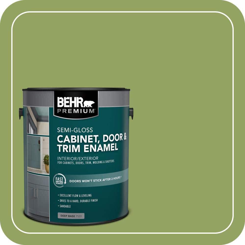 BEHR PREMIUM 1 gal. #PPU10-04 New Bamboo Semi-Gloss Enamel Interior/Exterior Cabinet, Door & Trim Paint (1)