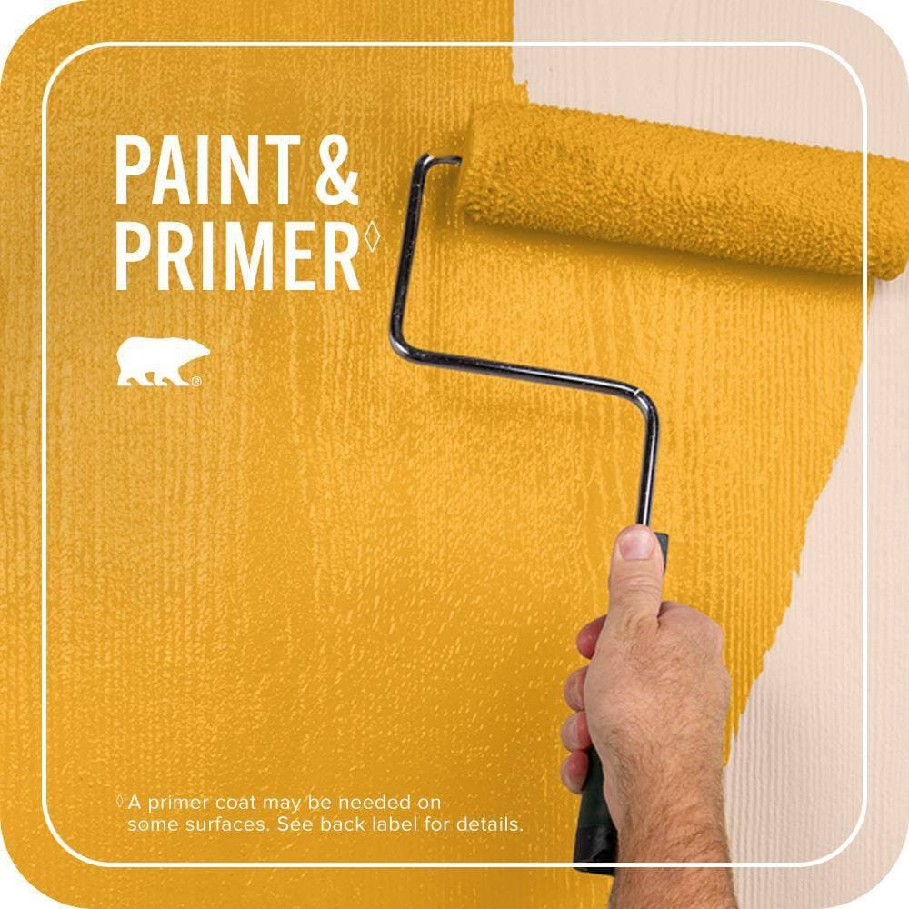 BEHR PREMIUM PLUS 5 gal. #P270-7 Sunny Side Up Semi-Gloss Enamel Exterior Paint & Primer (3)