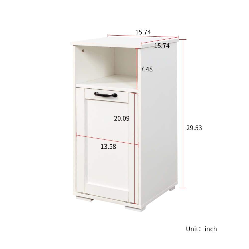 XUJMK 16 in W x 16 in D x 30 in H Linen Cabinet, Laundry Cabinet with 1 Removable Liner Bags, Freestanding Style, White (2)