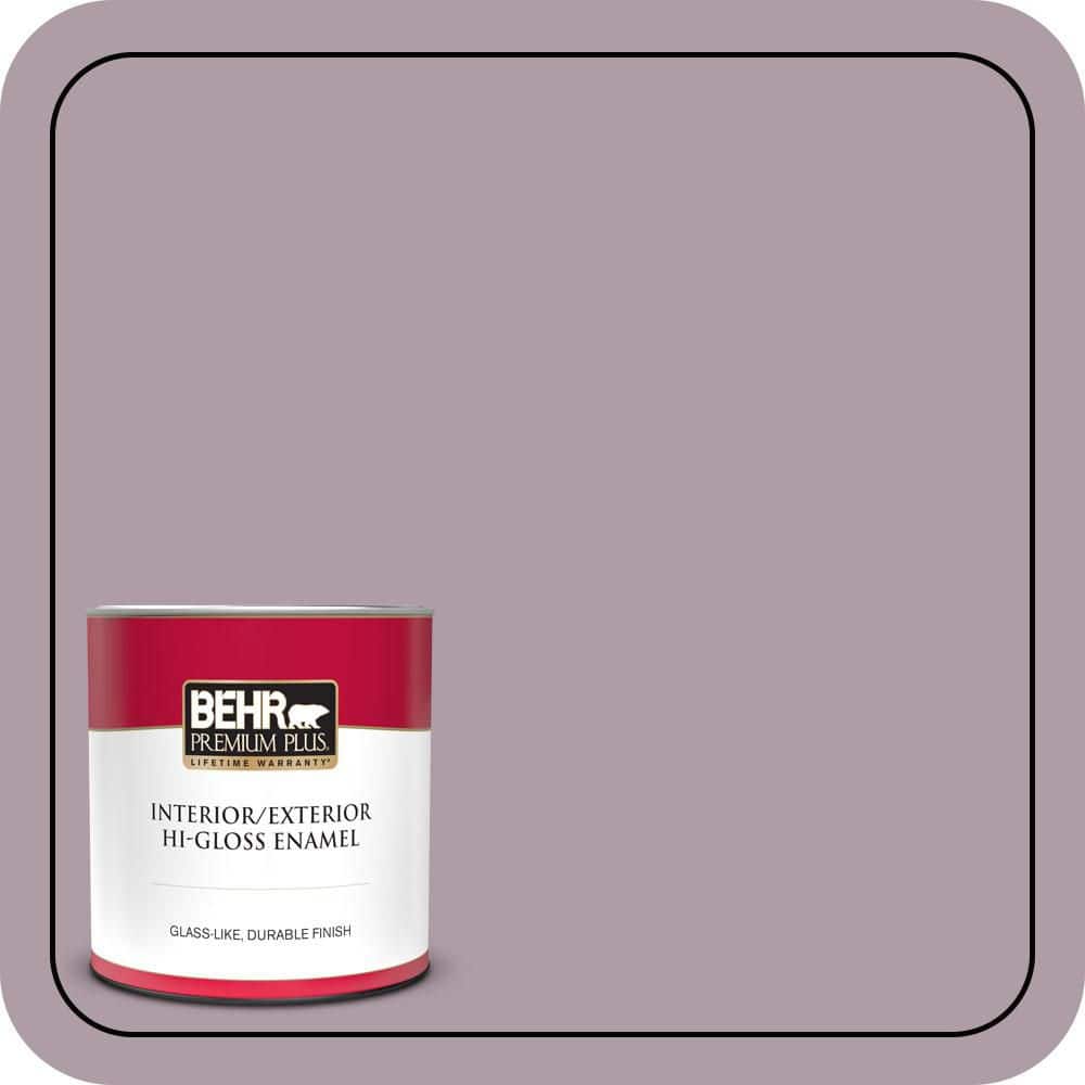 BEHR PREMIUM PLUS 1 qt. #PMD-34 Wild Lilac Hi-Gloss Enamel Interior/Exterior Paint & Primer (1)