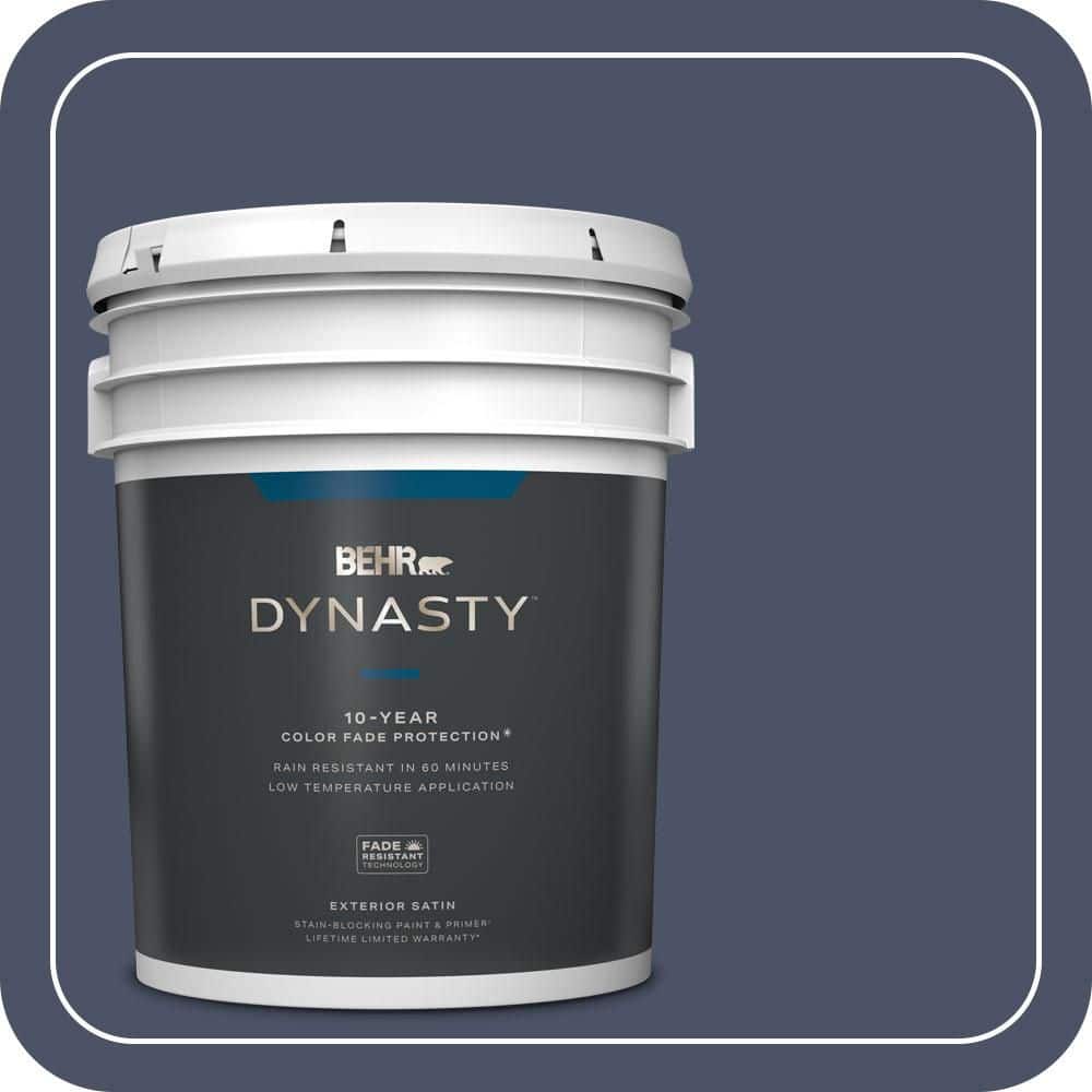BEHR DYNASTY 5 gal. #610F-7 Mystical Shade Satin Enamel Exterior Stain-Blocking Paint & Primer