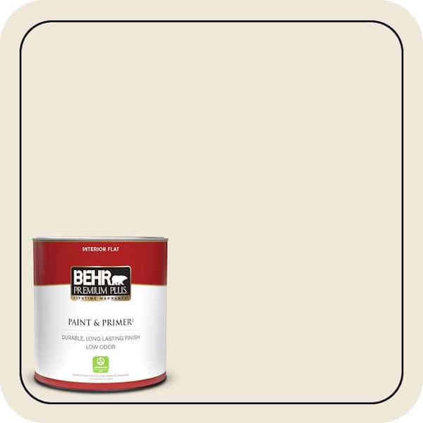 BEHR PREMIUM PLUS 1 qt. #OR-W12 Mourning Dove Flat Low Odor Interior Paint & Primer (2)