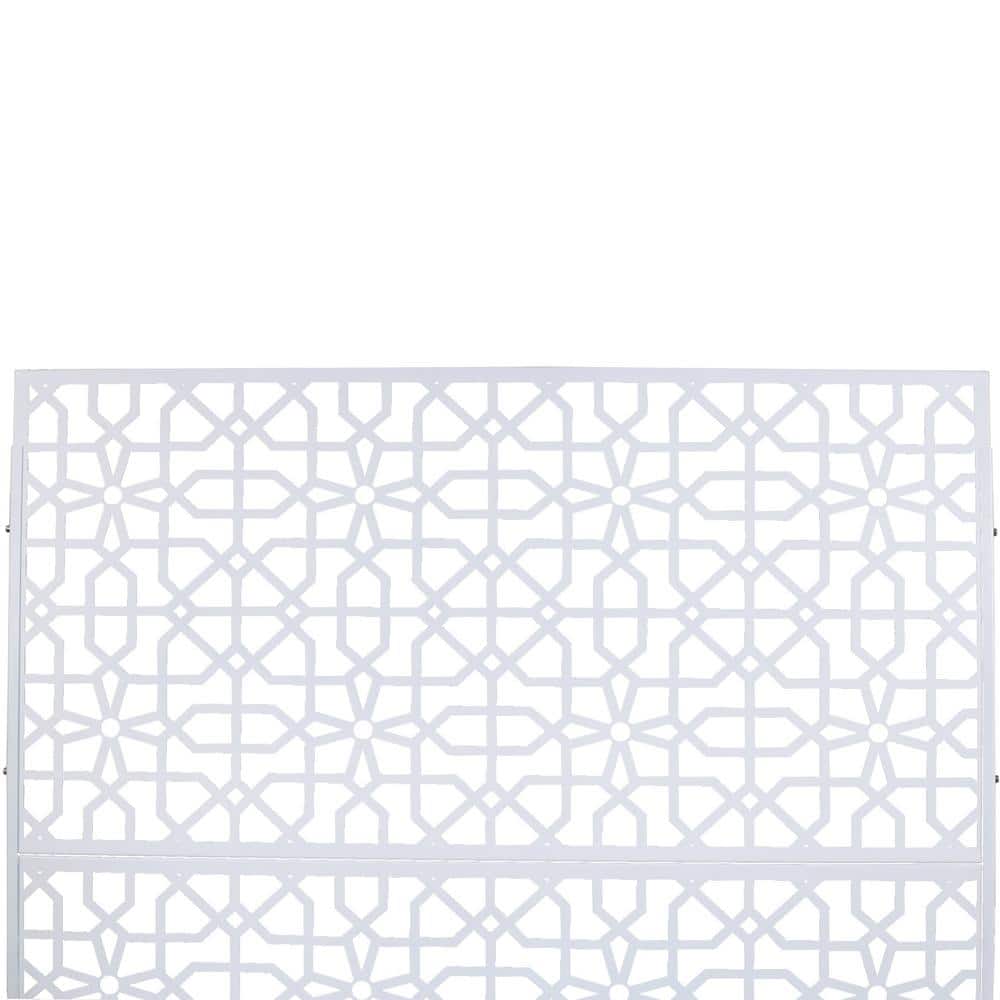Boosicavelly 48 in. W x 76 in. H White Steel Privacy Fence Screen for Garden Fence (3)