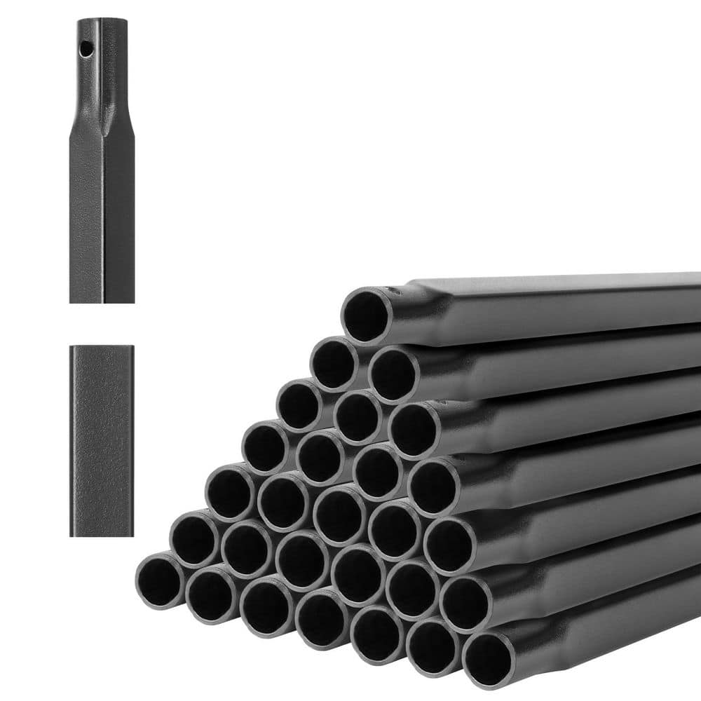 SVOPES 44 in. Stair Balusters 31 Pack Carbon Steel Square Metal Spindles Corrosion-Proof Pre-Drilled Matte Black 0.5 in. (1)