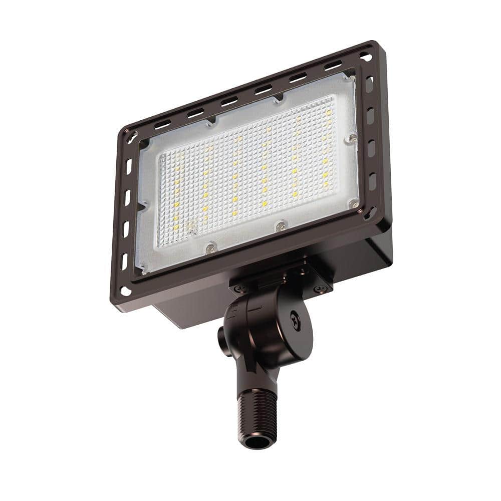 Feit Electric 1000/2000/3000 Lumen Select Integrated LED Bronze Dusk to Dawn Commercial Ground/Wall Flood Light, 4000K (2)