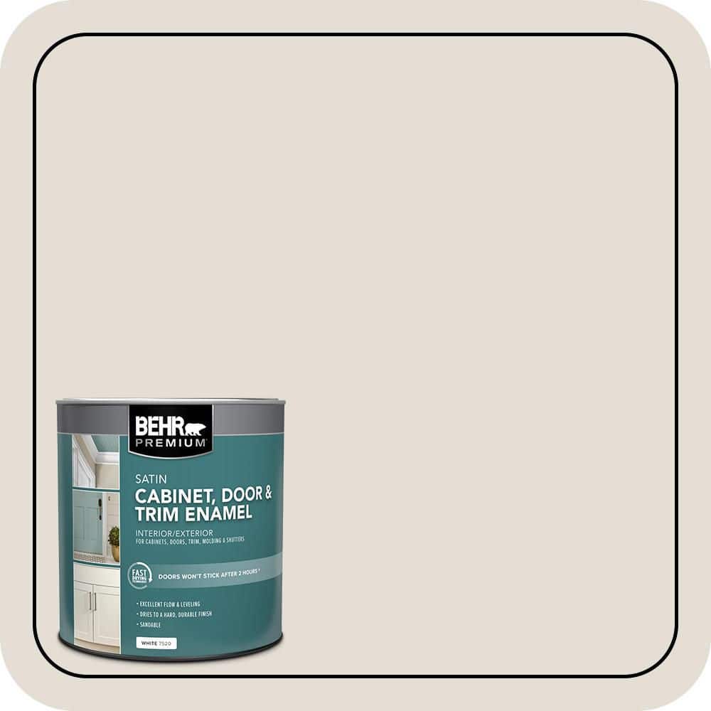 BEHR PREMIUM 1 qt. #N220-1 Spun Wool Satin Enamel Interior/Exterior Cabinet, Door & Trim Paint