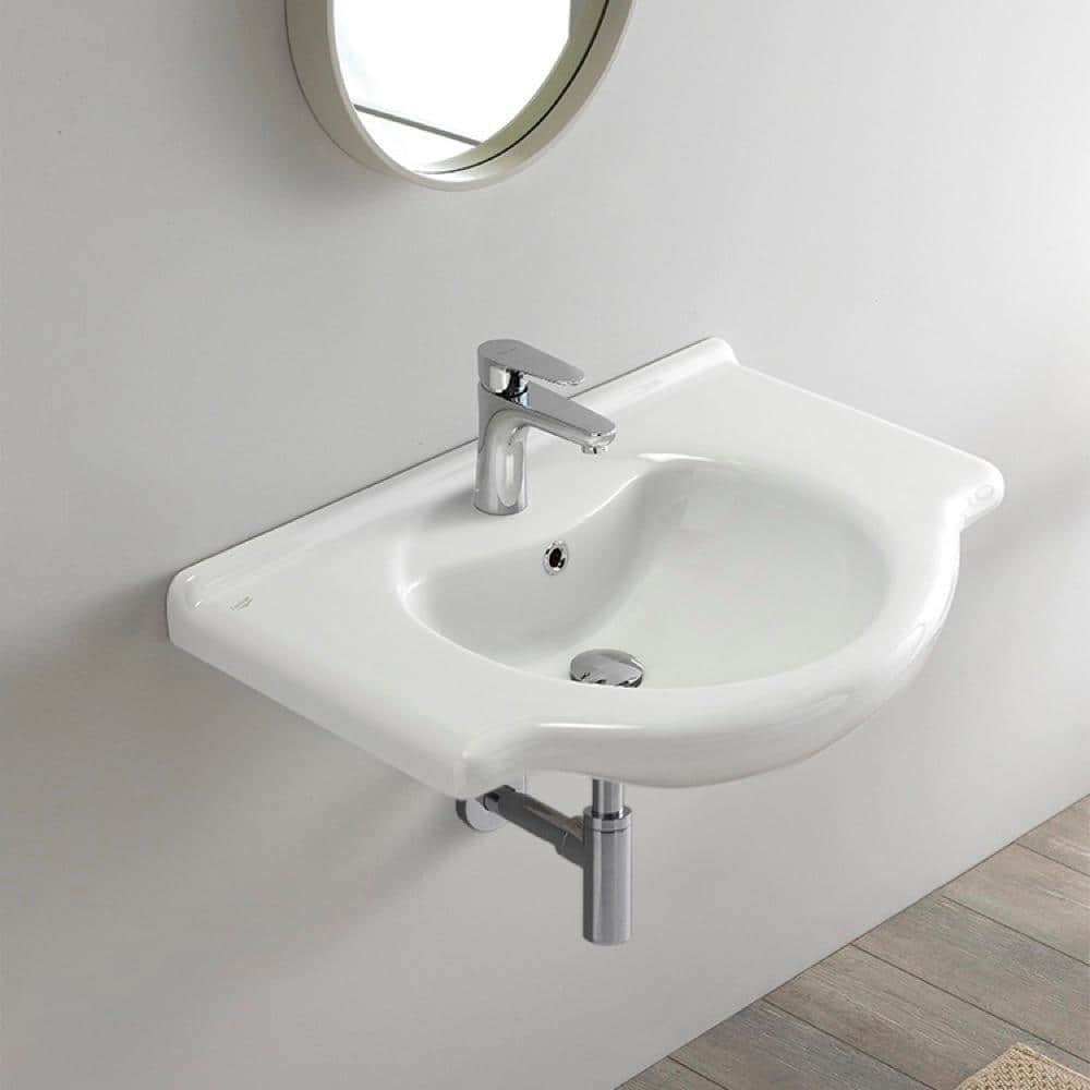 Nameeks Nil Wall Mounted Bathroom Sink in White (2)