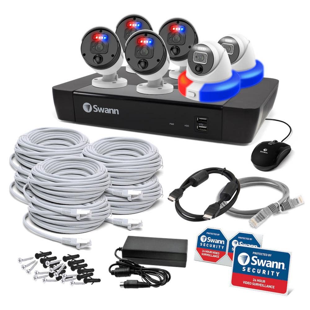 Swann 8-Channel 4K Upscale 2TB NVR Security Camera System with 4 Wired Bullets and 2 Wired Domes (2)
