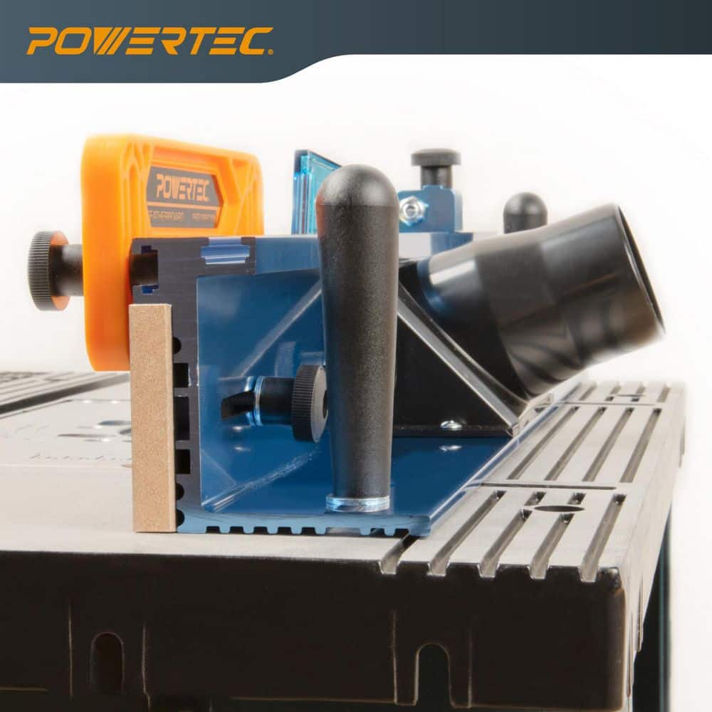 ‎POWERTEC Deluxe Router Table Fence System 3-3/8 in. Tall 24 in. Long and Rail Coping Sled for Router Tables, Precise Cutting Rail (3)