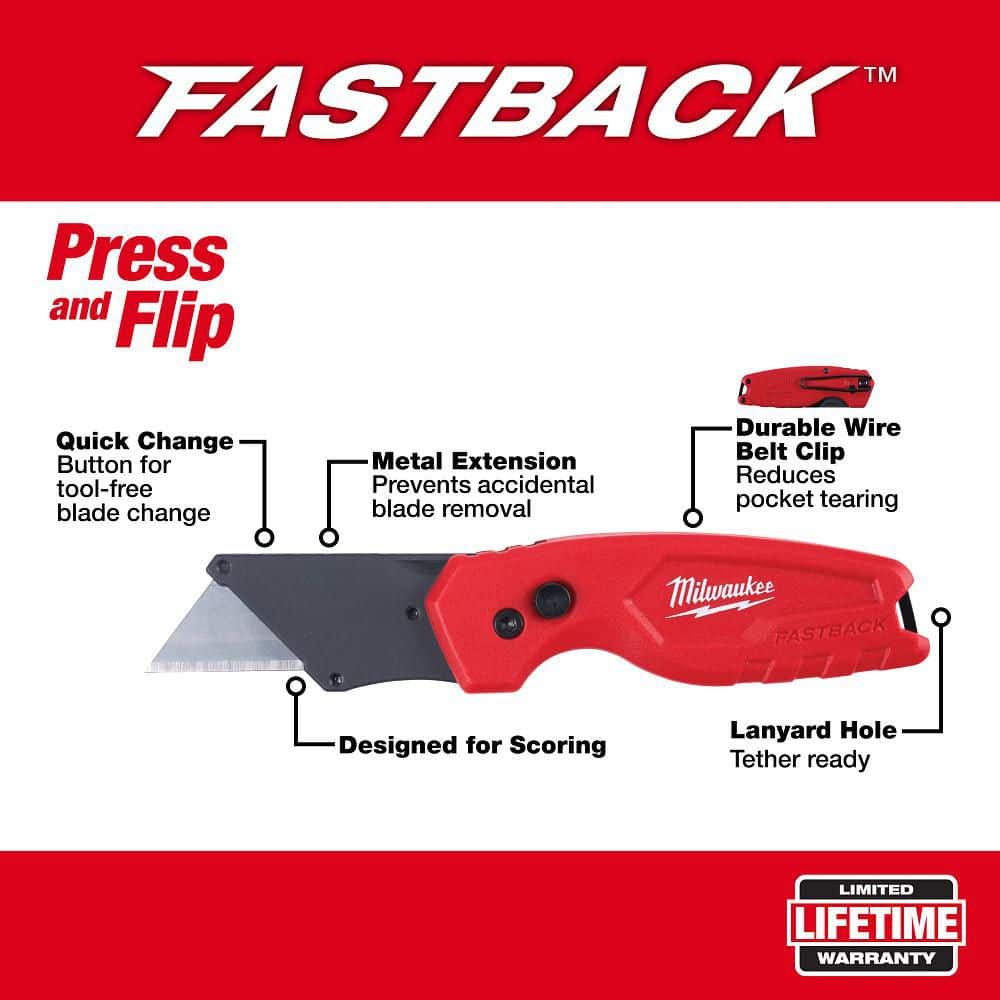 Milwaukee FASTBACK Compact Folding Utility Knife Set (3-Piece) (2)