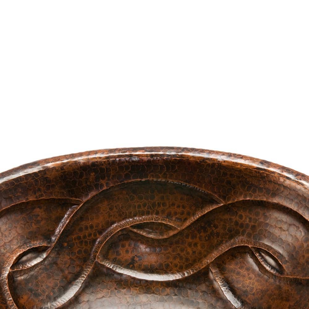 Premier Copper Products Self-Rimming Oval Braid Hammered Copper Bathroom Sink in Oil Rubbed Bronze (3)