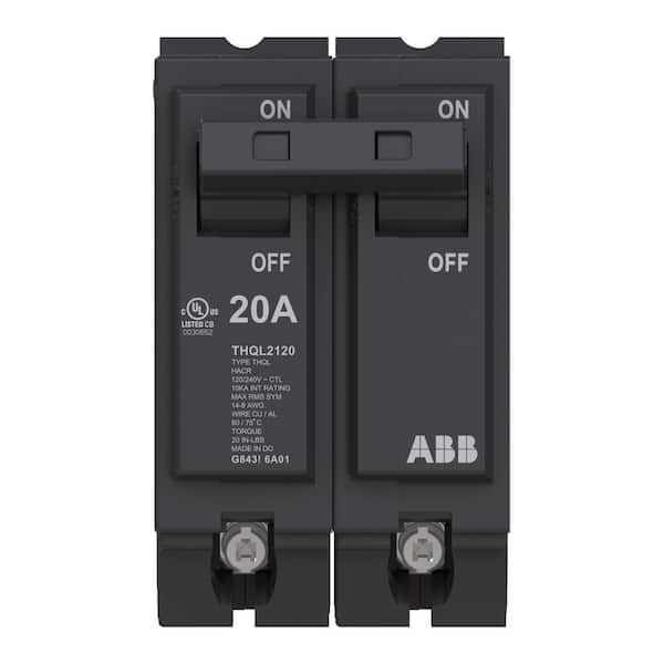 ABB 20 Amp 1 in. Double-Pole Circuit Breaker (THQL2120A) (2)