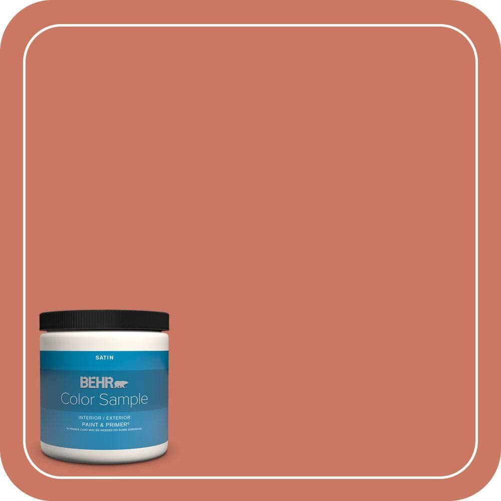 BEHR PREMIUM PLUS 8 oz. #MQ4-33 Aloe Blossom Satin Enamel Interior/Exterior Paint & Primer Color Sample