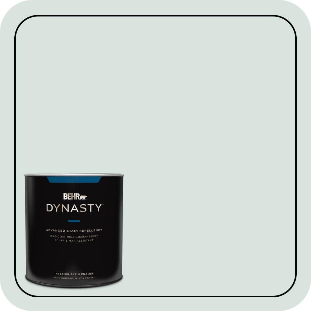 BEHR DYNASTY 1 qt. #N430-1 Mountain Peak White Satin Enamel Interior Stain-Blocking Paint and Primer