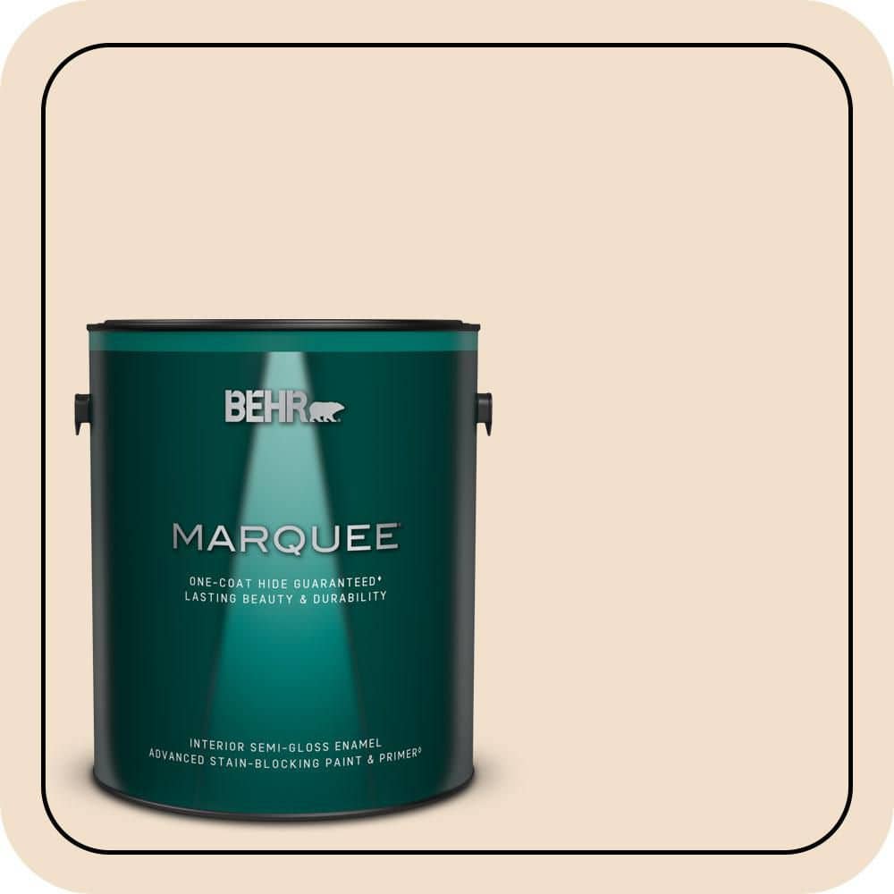 BEHR MARQUEE 1 gal. #OR-W02 So Much Fawn Semi-Gloss Enamel Interior Paint & Primer