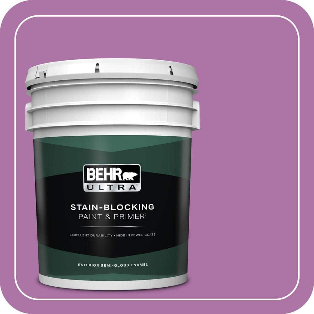 BEHR ULTRA 5 gal. #670B-6 Orchid Kiss Semi-Gloss Enamel Exterior Paint & Primer