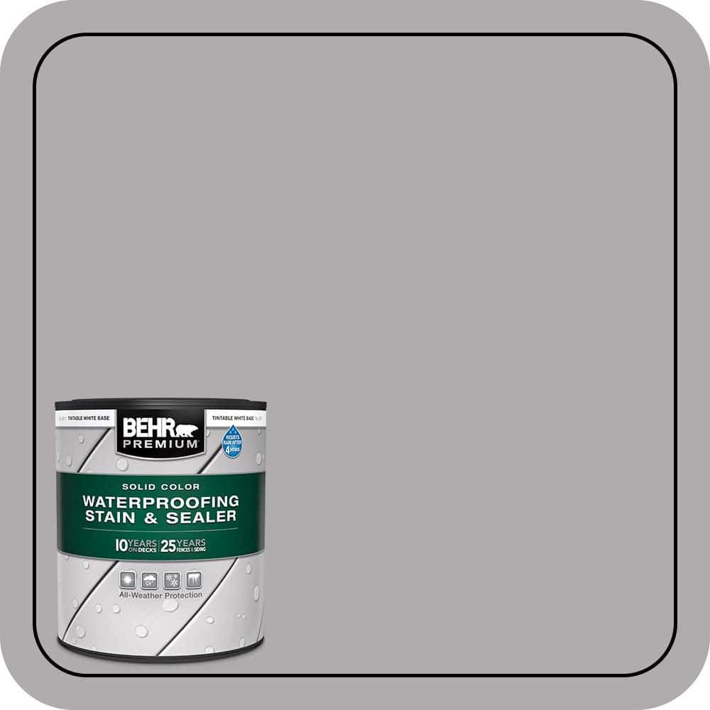 BEHR PREMIUM 1 qt. #N520-3 Flannel Gray Solid Color Waterproofing Exterior Wood Stain and Sealer (1)