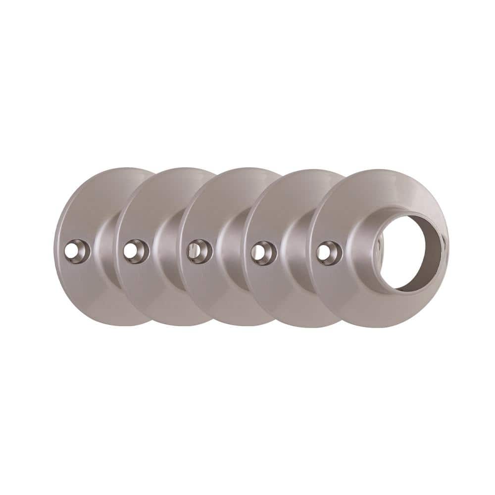 Design House 2.25 in. Shower Curtain Rod Mounting Bracket in Satin Nickel (5-Pack) (1)