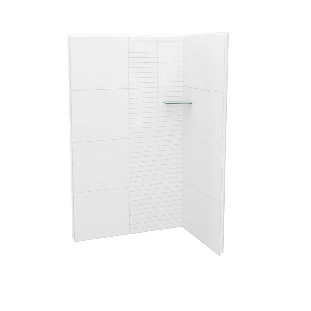MAAX Utile 48 in. W x 32 in. D x 80 in. H Composite Direct-to-Stud Two-Piece Corner Shower Wall Kit in Erosion Bora White (1)