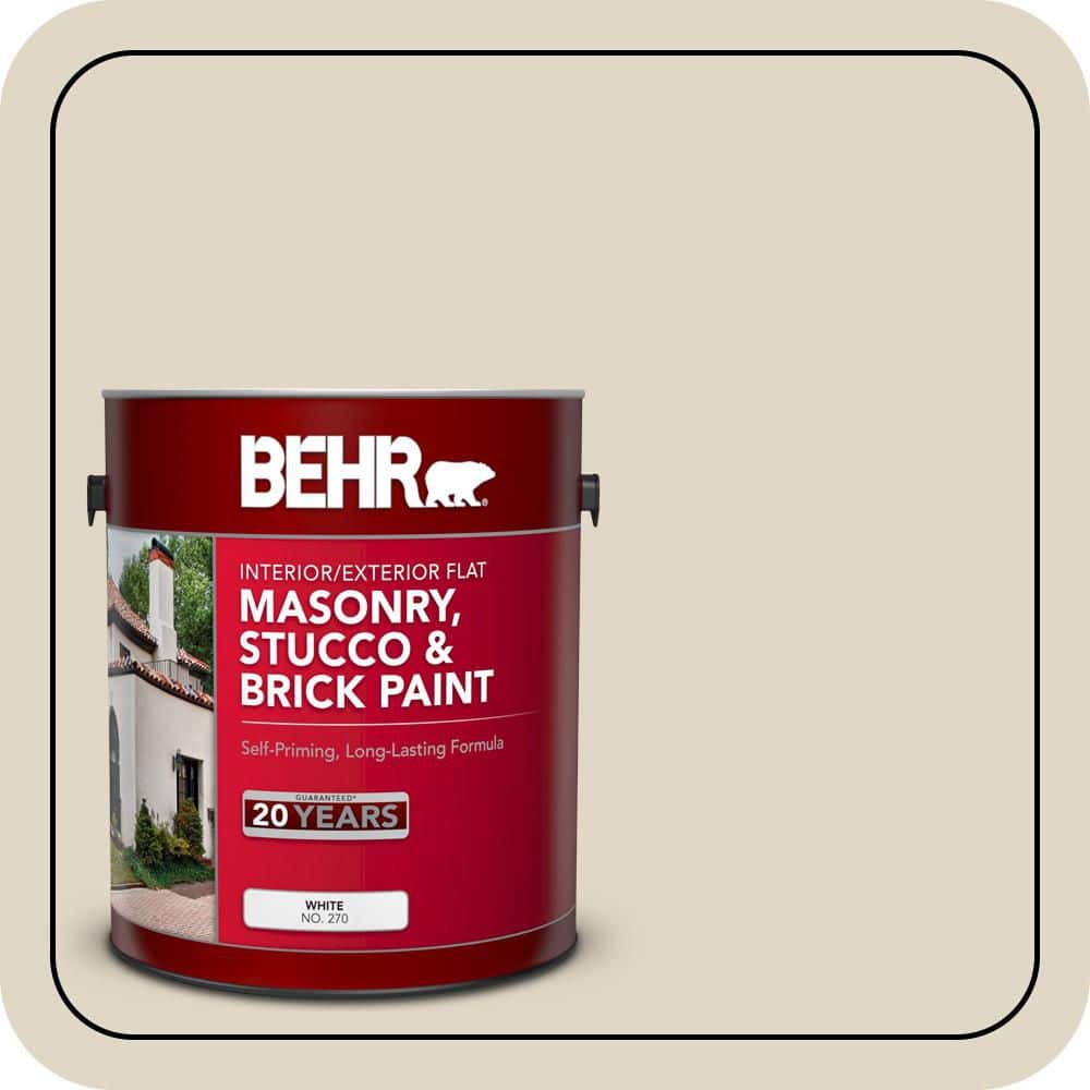 BEHR 1 gal. #YL-W13 Sentimental Beige Flat Masonry, Stucco and Brick Interior/Exterior Paint (1)