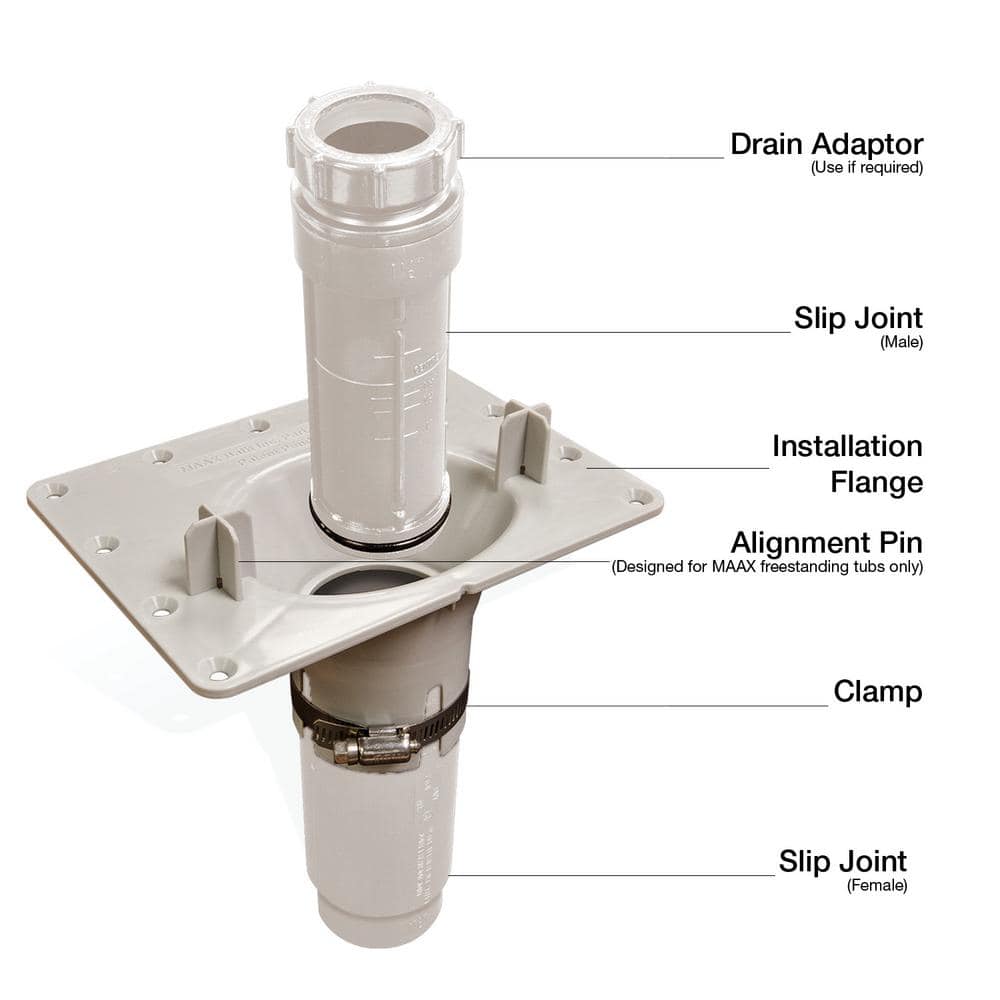 MAAX F2 Drain PVC Kit for Freestanding Bathtub (3)
