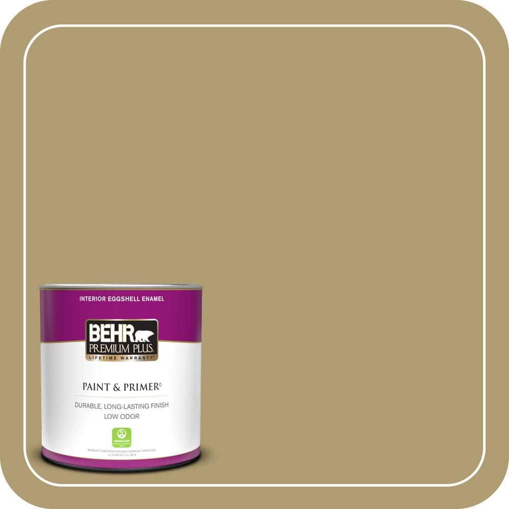 BEHR PREMIUM PLUS 1 qt. #QE-36 Golden Sage Eggshell Enamel Low Odor Interior Paint & Primer